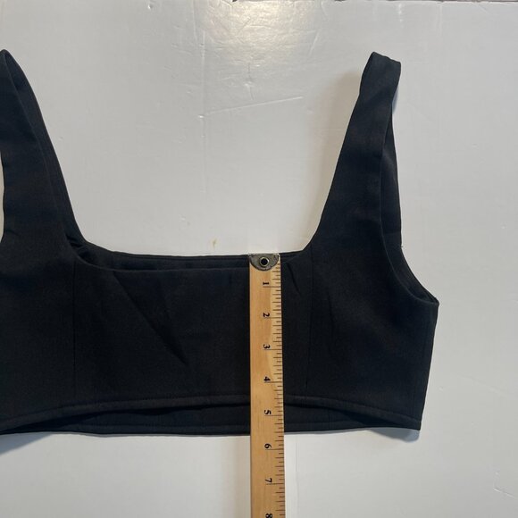 Princess Polly Black Tank Cropped Square Beck Huxley Top Size US 4 - Picture 7 of 7